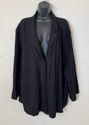 NEW Eileen Fisher Plus 3X Crepe Jacket Viscose Blazer Workwear Minimalist Capsul