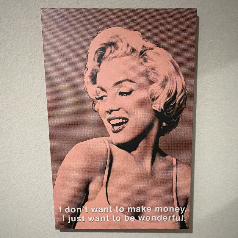 Marilyn Monroe Quote Pop Art Canvas Print, Vertical Stretched Pink Black White