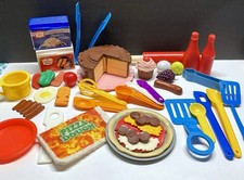 Vintage Fisher Price Fun with Food Assortment Lot Cake Muffin Pizza Taco Soup