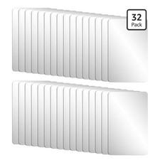 32 Pack Shatterproof Plastic Mirror Tiles Bathroom Home Decor Craft Supply 4x6"