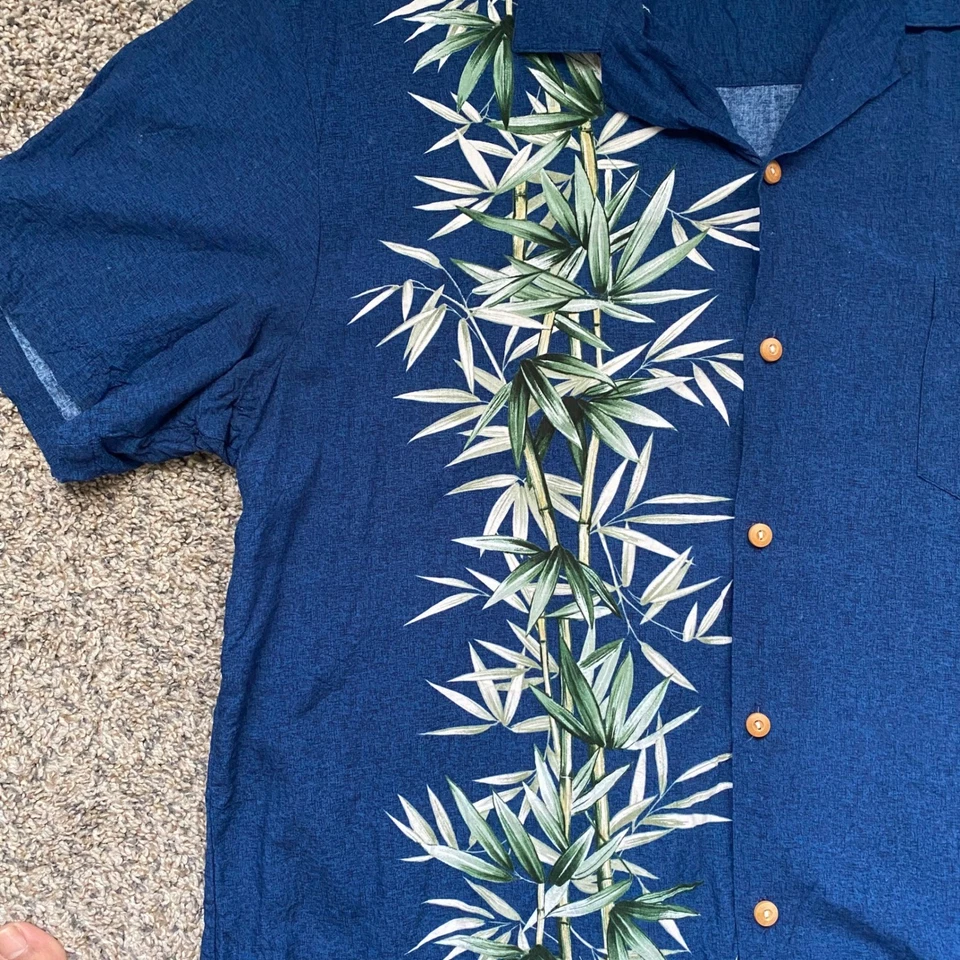 Camisa Hawaiana Paradise Found Honolulu XL Azul Bambú Tropical Foto 2 de 4