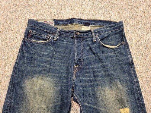 Abercrombie & Fitch Jeans Herren 33x32 Blau Denim Button Fly Straight Leg Fade - Bild 2 von 16