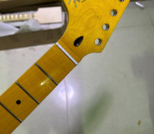 Reverse big Head 22fret Yellow Gloss Maple Electric Guitar Neck part