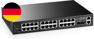 24-Port-Poe-Switch, 2 Gigabit-Uplinks, 2 Sfp-Steckplätze, IEEE 802.3Af/At, 450 W