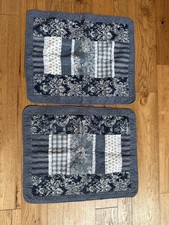 Country Living Standard Pillow Shams Quilted Blue White Cottagecore