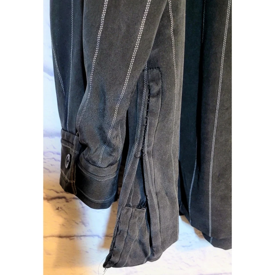 Linda Allard Ellen Tracy шелковая блузка кнопка спереди туника рубашка с черный размер 18  - Изображение 3 из 4