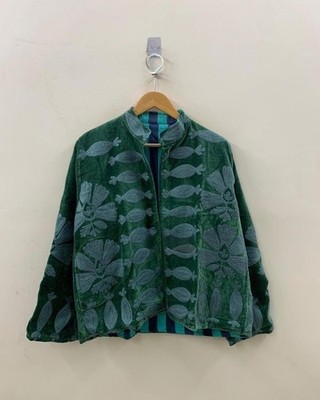 Velvet Suzani Jacket Featuring Traditional Uzbek Floral Embroidered~Handmade