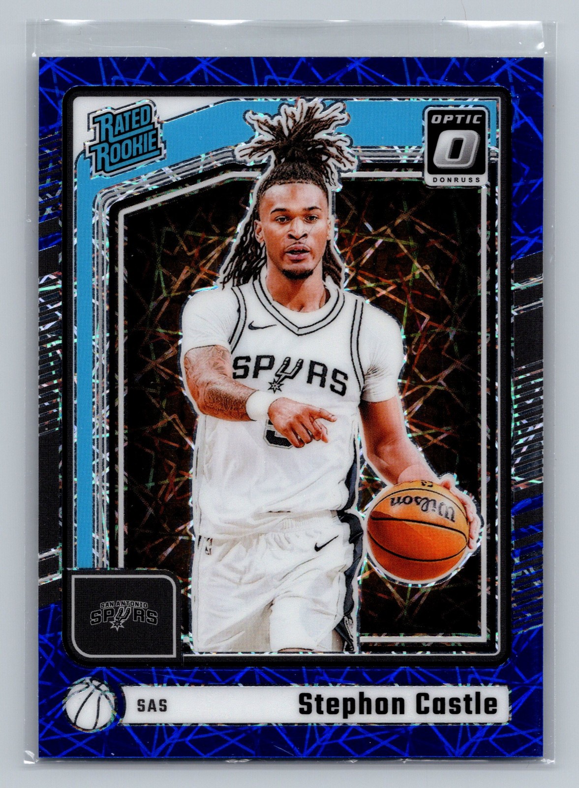 2024-25 Panini Optic - Stephon Castle Blue Velocity Prism #254 (RC)