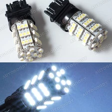 2x Backup White LED Bulbs Reverse Light 54-SMD 3156 3157