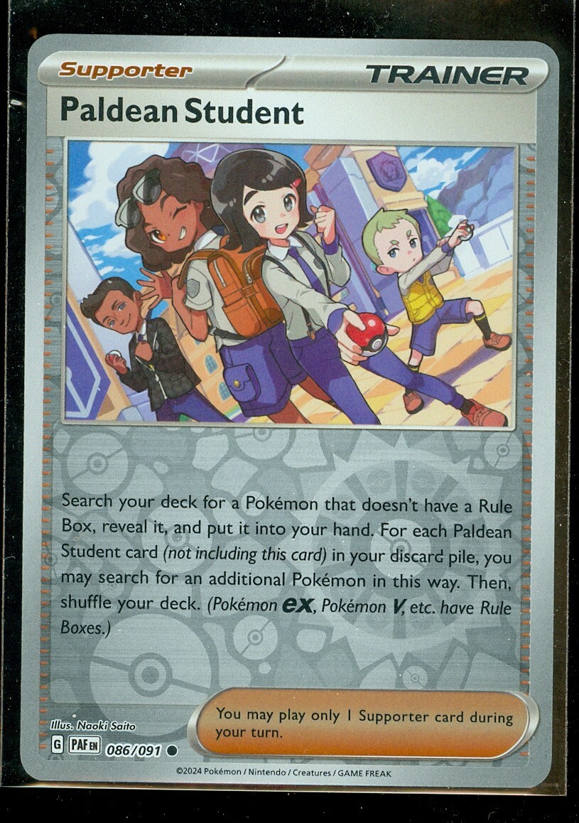 paldean student pokemon card Pokemon PALDEAN STUDENT 086/091 - Paldean Fates - Rev Holo