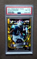 2021 Prizm DP Micah Parsons RC Gold Cracked Ice Rookie Prizm #175 PSA 8 NM-MT