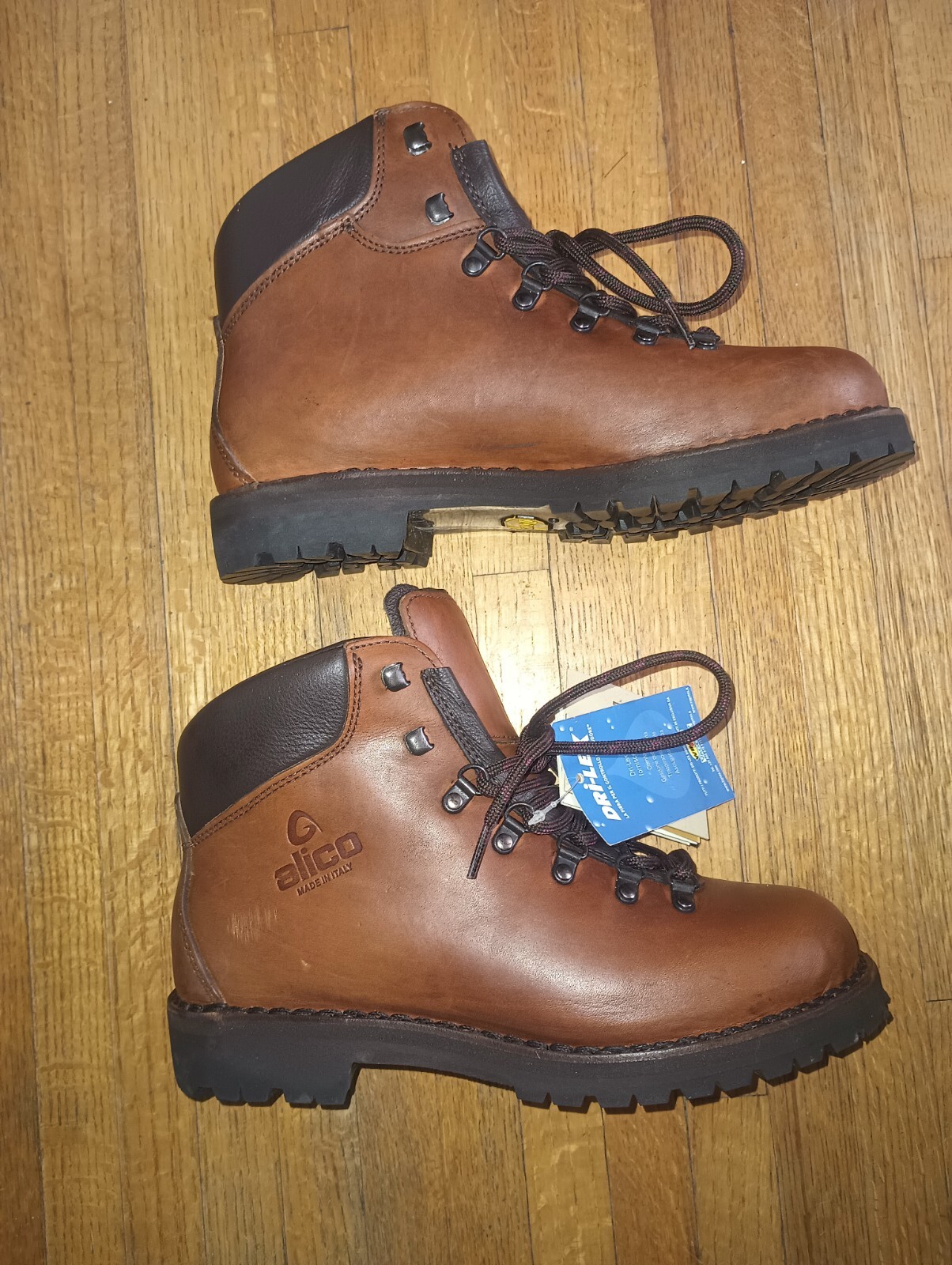 Alico Hiking Boots Mens Size 9 M Brown Leather Vibram Made In Italy eBay