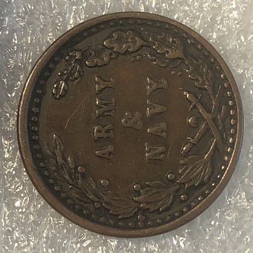 1863 Civil War Token Patriotic Army Navy United We Stand Divided We Fall Circ - Picture 4 of 9