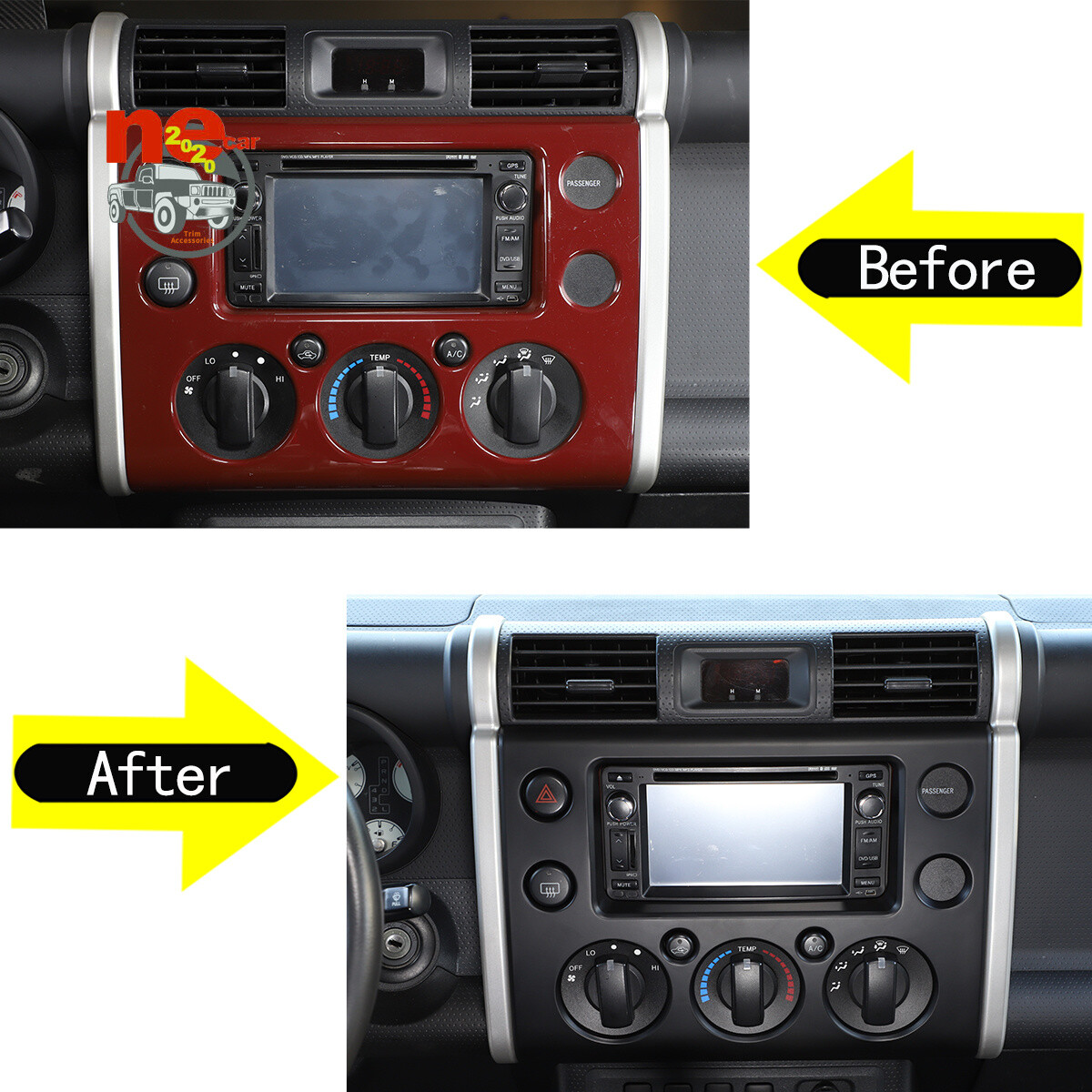 Matte Black Car GPS Navigation Frame Trim For Toyot FJ Cruiser 0721