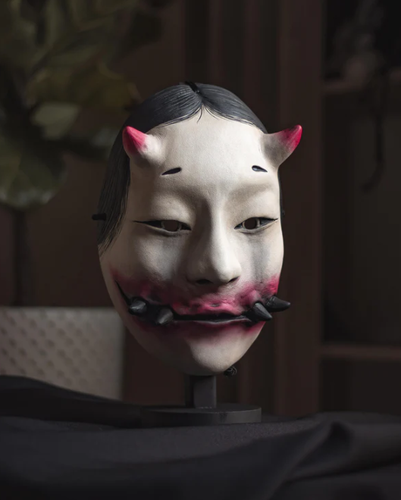 Spider Ko-Omote Mask | Handmade Resin Japanese Noh Mask - Picture 3 of 5