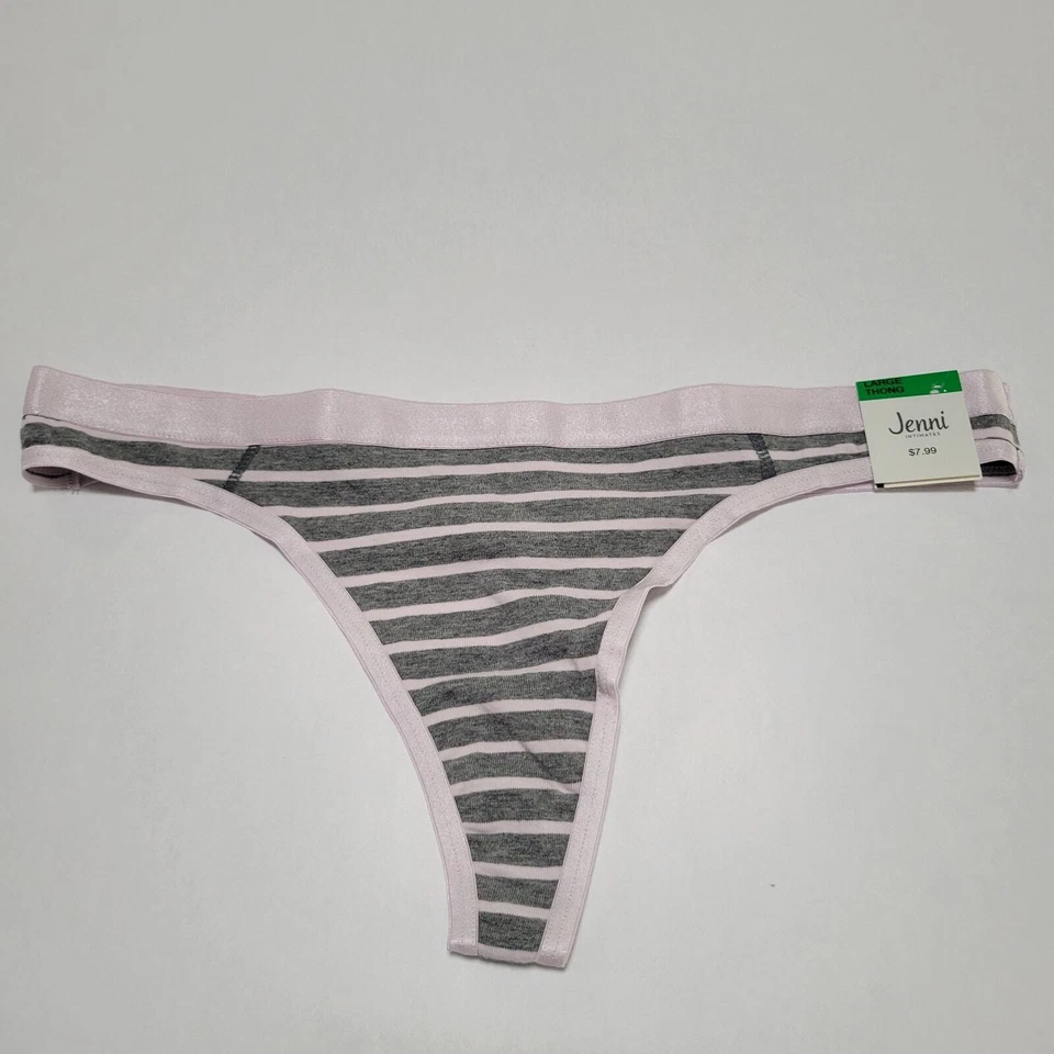 Jenni Mujer Tanga Ropa Interior Bragas Simple Rayas Rosa Nuevo Con Etiquetas Talla Grande Foto 2 de 4