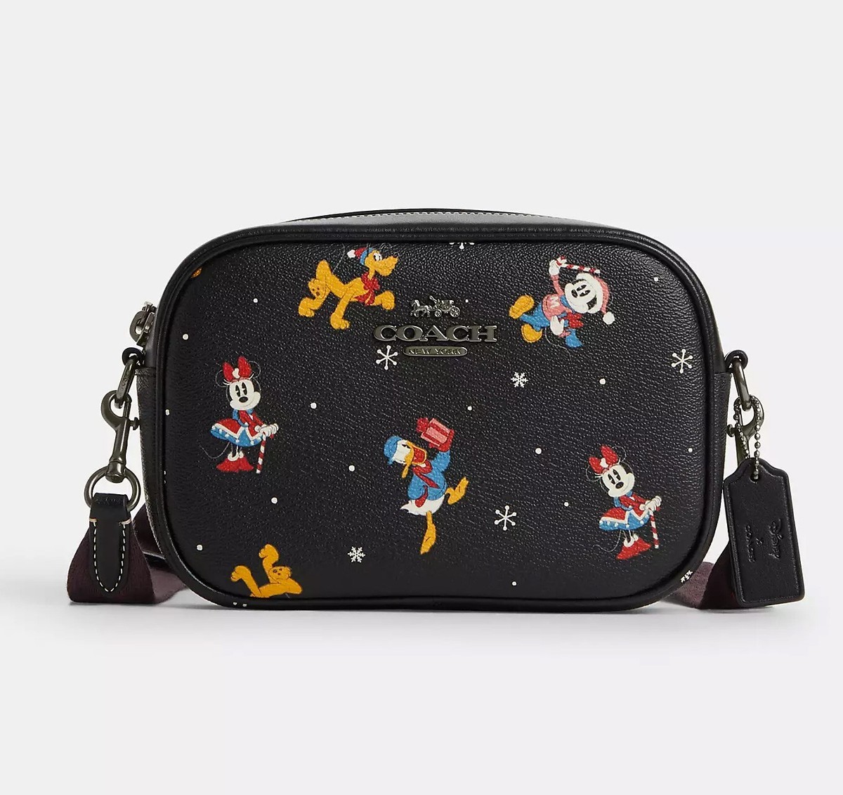 NWT Disney X Coach Mini Jamie Camera Bag With Holiday Print