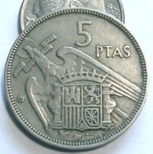 5 PESETAS PTAS 1957 (1962) ESPANA C ALL PICS 62 ON STAR = 1962 VERSION