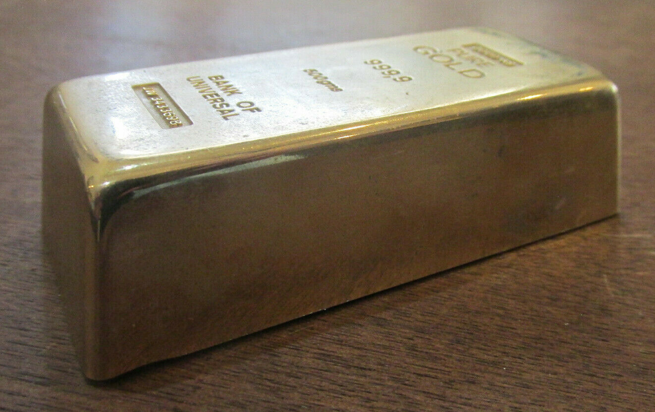 RAND'S ALASKAN GOLD RUSH NOVELTY GOLD BAR BANK OF UNIVERSAL WITH