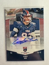 K233,865 - 2018 Upper Deck USA Football U17 Auto #A10 Cody Hix #/99