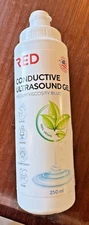 1 Bottle 250 ml RED Conductive Ultrasound Gel Medium Viscosity Blue - NEW