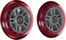 NEW - Set of 2 Red/Grey 98mm Razor Scooter Wheels with Bearings -  134932-RD