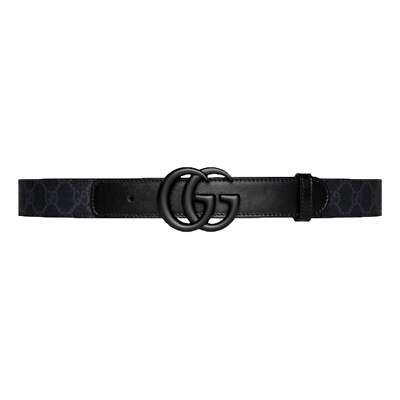 Gucci GG Black Marmont Supreme Canvas Leather Belt Size 65  display picture 1