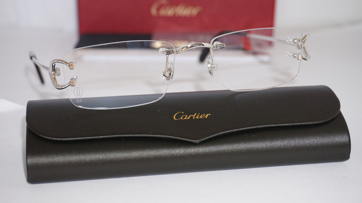 CARTIER New Eyeglasses Rimless Silver CT03440-002 53 18 140 CARTIER New Eyeglasses Rimless Silver CT03440-002 53 18 140