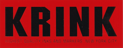 Krink New York Street Art Sticker Silber Rot 14x5,5cm Rechteckig