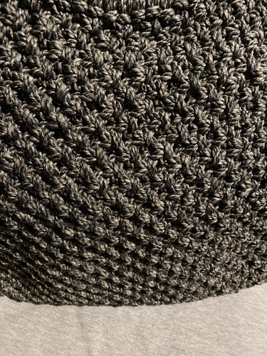 Women’s Knit Charcoal Gray Large Black Handles Bag - Picture 4 of 11