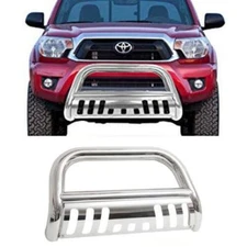3" Steel Bull Bar Brush Push Bumper Grille Guard For 2005-2015 Toyota Tacoma