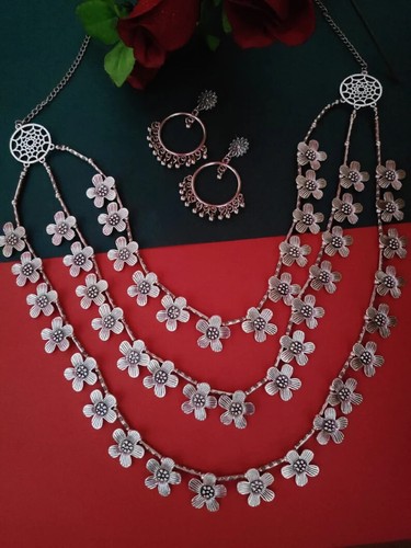 Multistrand Silver Oxidized Jewellery 