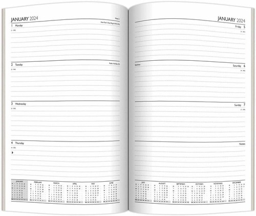 2025 A4 Diary Week to View Desk Diary Hard Backed Diary - Picture 40 of 40