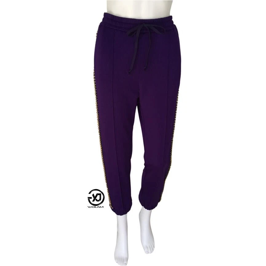 Pantalon femme en cristal Gucci maillot technique pantalon de jogger violet taille L