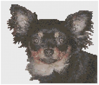 Cross Stitch Pattern by Florashell - Long Haired Chihuahua Dog