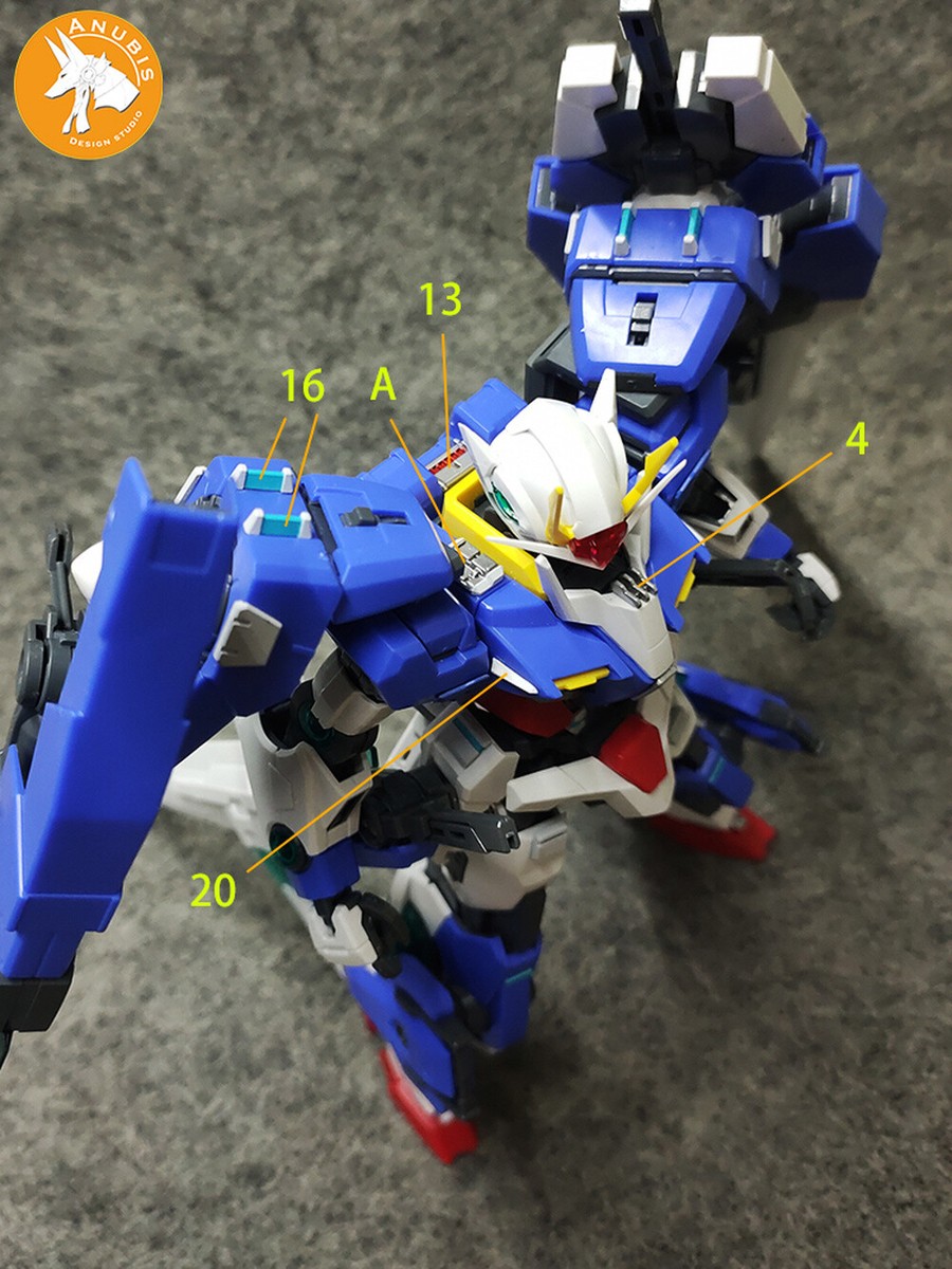 for MG 1/100 00 Seven Sword/G Model Anubis GP020 Detail up Part GN