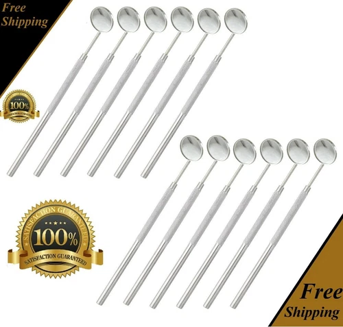 12 Pcs Dental Mouth MIRROR #5 w/HANDLE Dental Instruments Autoclavable - Picture 2 of 8