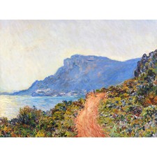 Claud Monet La Corniche Near Monaco Painting XL Wall Art Canvas Print