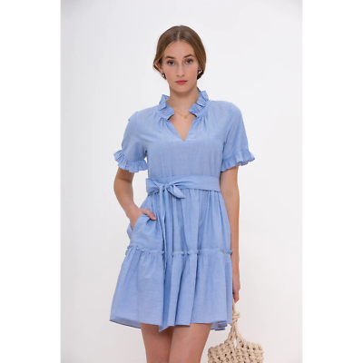Rungolee PORTO COTTON DRESS in Blue Haze Ruffled Dress | Size XS | eBay Rungolee PORTO COTTON DRESS in Blue Haze Ruffled Dress | Size XS | eBay