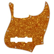 4Ply PVC 5 Strings Jazz Bass Pickguard 10 Hole J Bazz Scratch Plate Brown Pearl