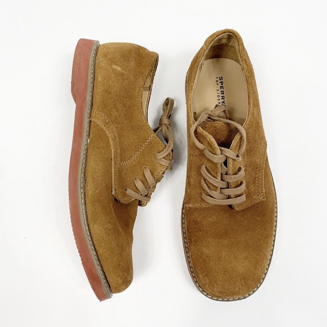 Sperry Tevin Oxford Tan Buck Suede Leather Dress Uniform Shoes Big Boys
