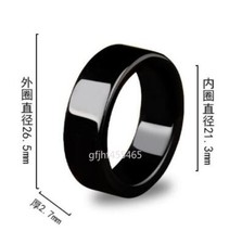 Certified Black Natural Burma A jadeite Jade Ring Men Women Lovers ring 16-22mm