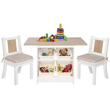 ONVAYA® Kindertisch-Set mit Stühlen | Kindersitzgruppe + Stauraum | Kindermöbel