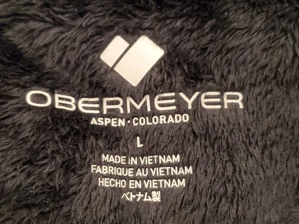 OBERMEYER Vellón Peludo 1/4 Cremallera Niña’s M Abrigo Negro Nieve Esquí Suave Calor Foto 3 de 4