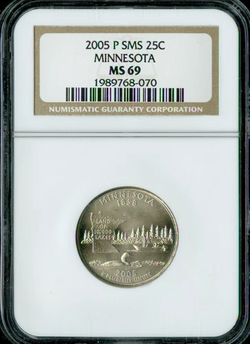 2005 P MINNESOTA QUARTER NGC MS69 SMS   .