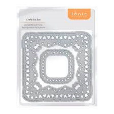 #4700  e - TONIC STUDIOS METAL CUTTING DIE - HEART SPRAY SQUARE
