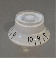 LEFT HANDED "BELL" STYLE CONTROL KNOB, WHITE, NEW, FREE POSTAGE
