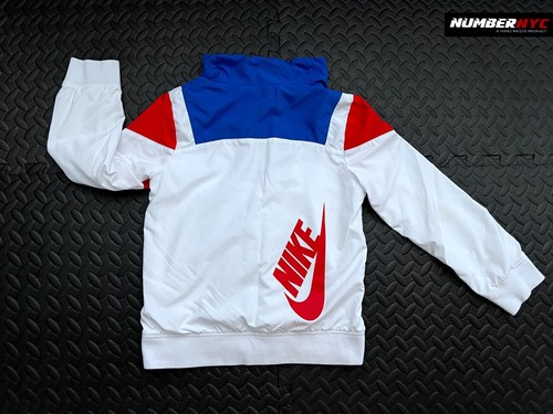 Nike Sportswear Track Jacket Kids XS Amplify Red White Blue Swoosh 1/4 Zip Up - Picture 2 of 7