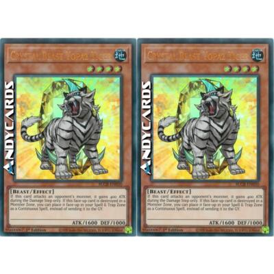 2x CRYSTAL BEAST TOPAS TIGER   Ultra R   BLCR EN050   1Ed   YUGIOH!   ANDYCARDS