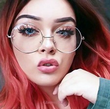 80s Vintage BOHO Style ROUND Circle Metal Aviator Clear Eyeglasses Frames 2306 M